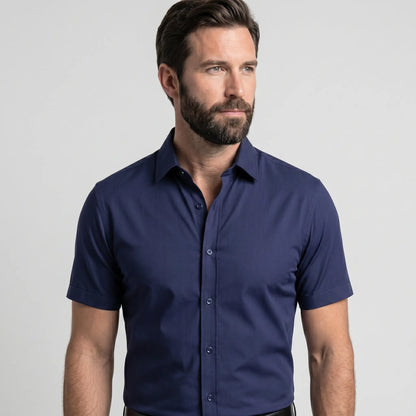 Chemise Ajustée à Manches Courtes